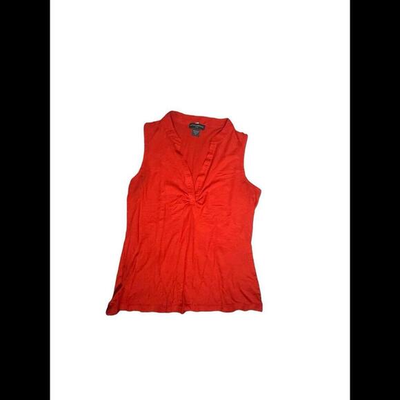 Banana Republic Factory Deep V-neck Collar Top Burnt Red-M - Picture 1 of 4